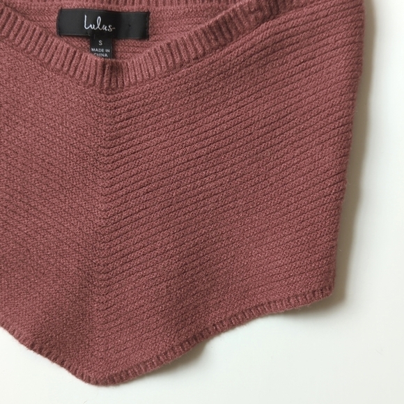 Lulus Trend to Keep Ribbed Knit Halter Cropped Sweater Tank Top Mauve Pink Small - Picture 7 of 10